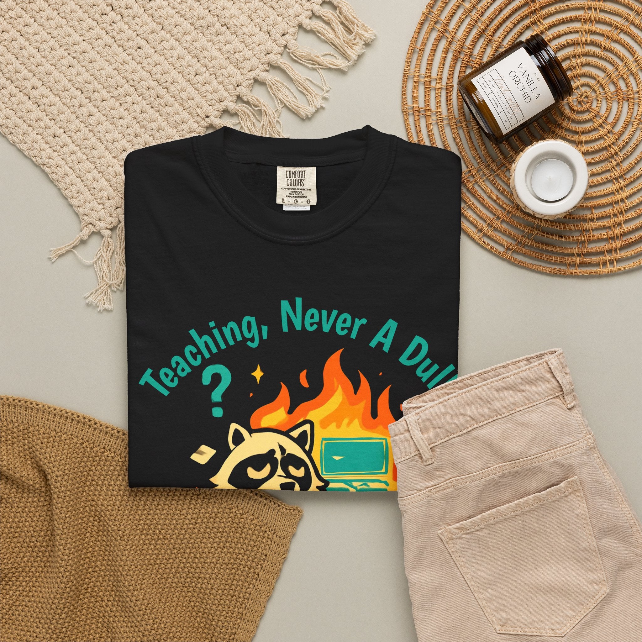Teaching, Never A Dull Moment — Premium Garment-Dyed Teacher T-Shirt | New Chapter Tees