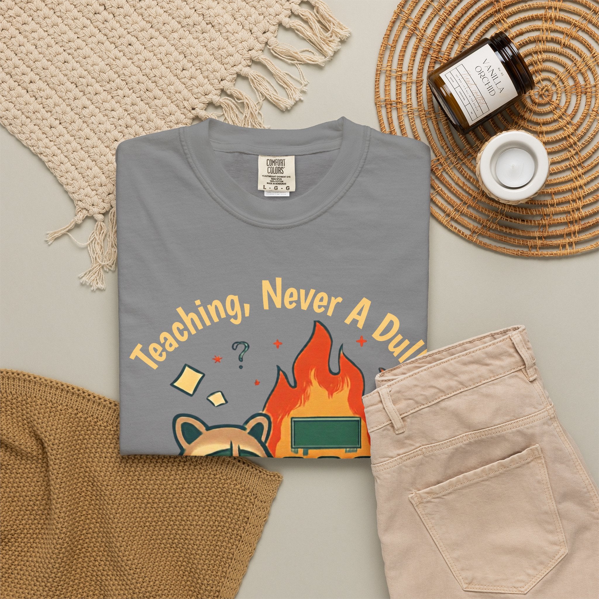 Teaching, Never A Dull Moment — Premium Garment-Dyed Teacher T-Shirt | New Chapter Tees