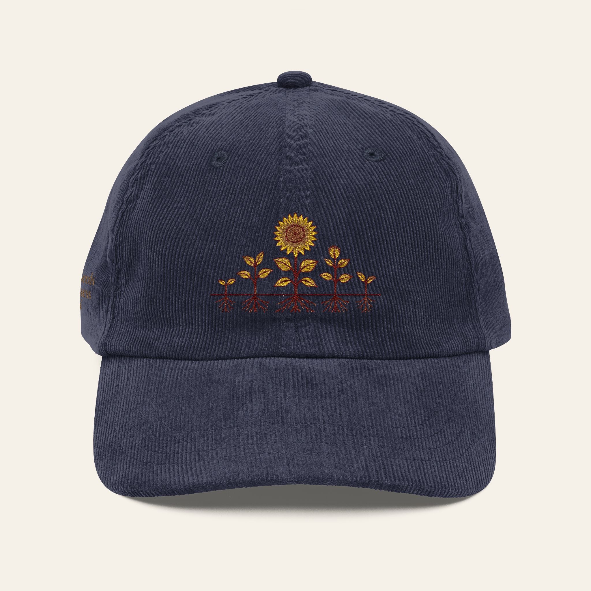 Teacher Hat — Planting Seeds Of Greatness Daily Embroidered Corduroy Cap | New Chapter Tees