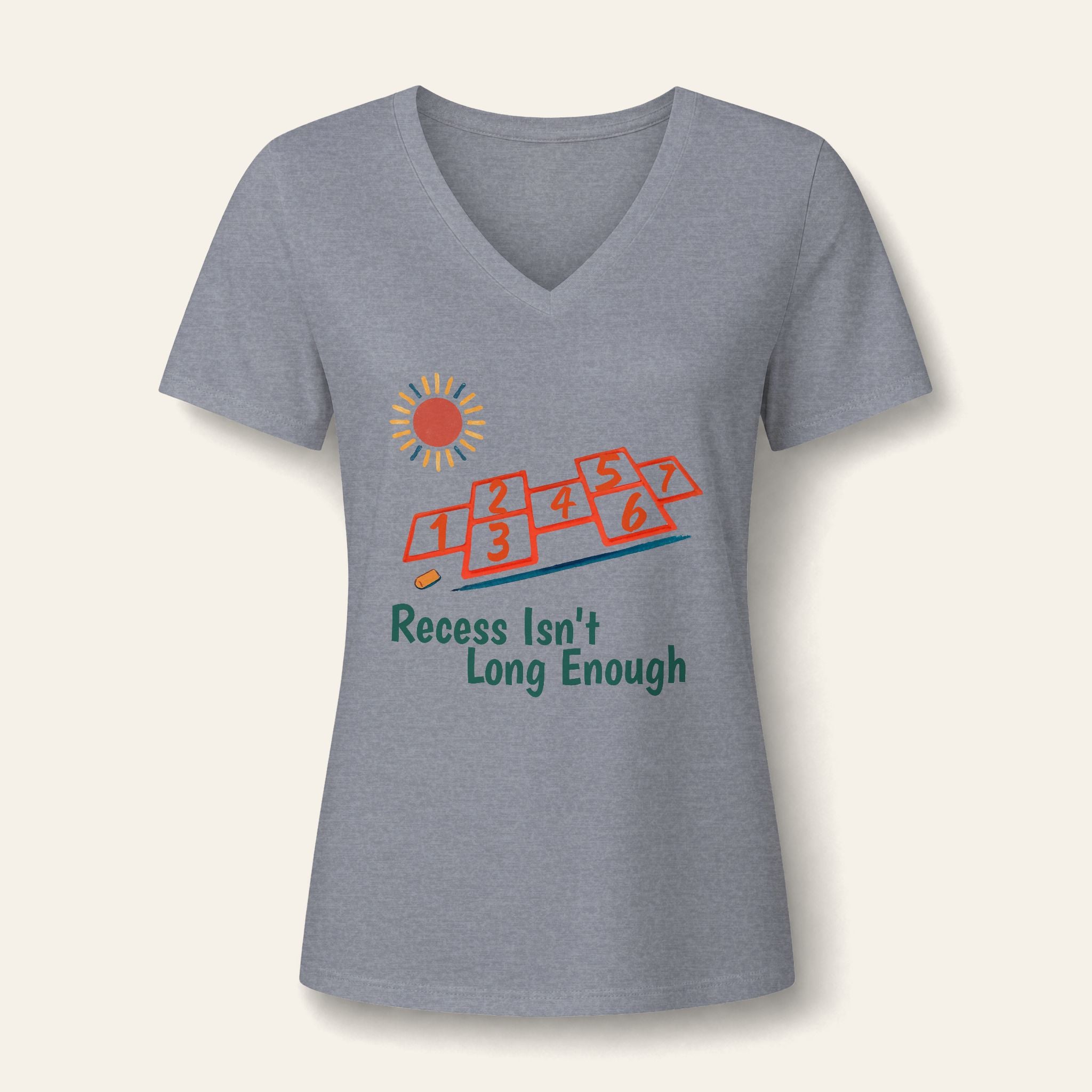 Recess Isn't Long Enough — Women's V-Neck Teacher T-Shirt | New Chapter Tees