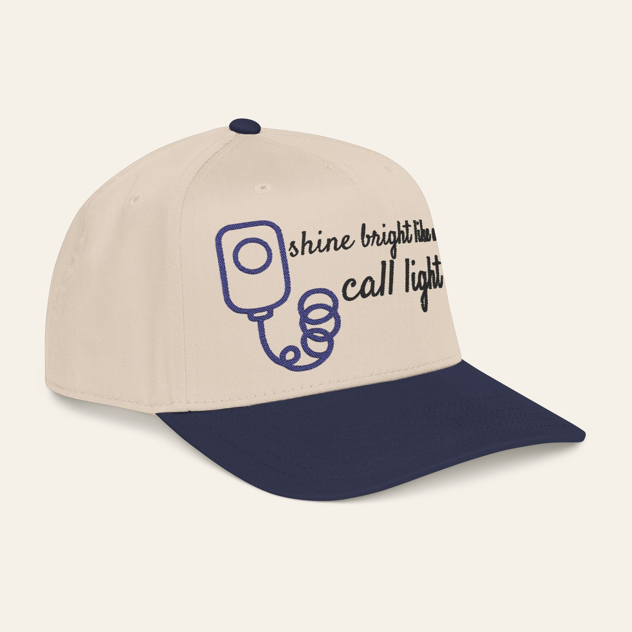 Funny Nurse Hat — Shine Bright Like A Call Light Embroidered Cap | New Chapter Tees