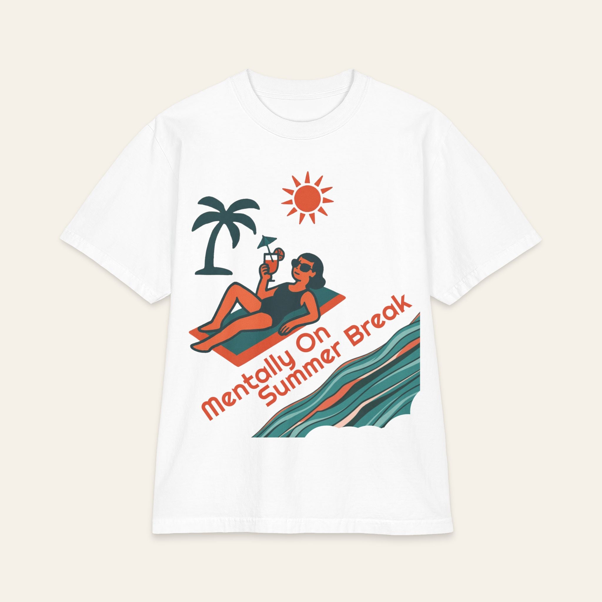 Mentally On Summer Break— Premium Heavyweight Teacher T-Shirt | New Chapter Tees