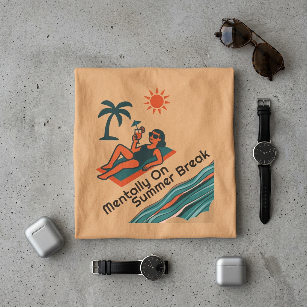 Mentally On Summer Break— Premium Heavyweight Teacher T-Shirt | New Chapter Tees