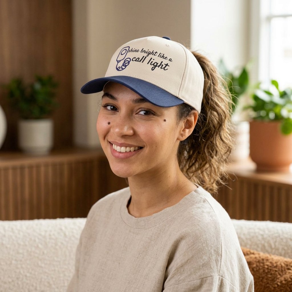 Funny Nurse Hat — Shine Bright Like A Call Light Embroidered Cap | New Chapter Tees