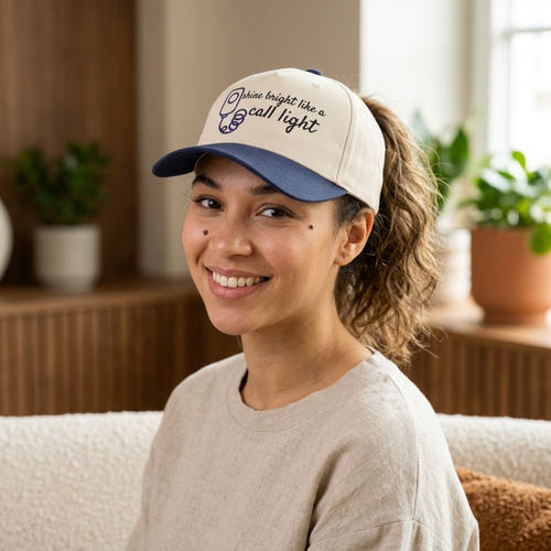 Funny Nurse Hat — Shine Bright Like A Call Light Embroidered Cap | New Chapter Tees