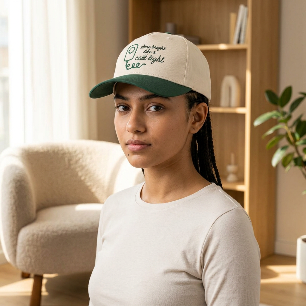 Funny Nurse Hat — Shine Bright Like A Call Light Embroidered Cap | New Chapter Tees