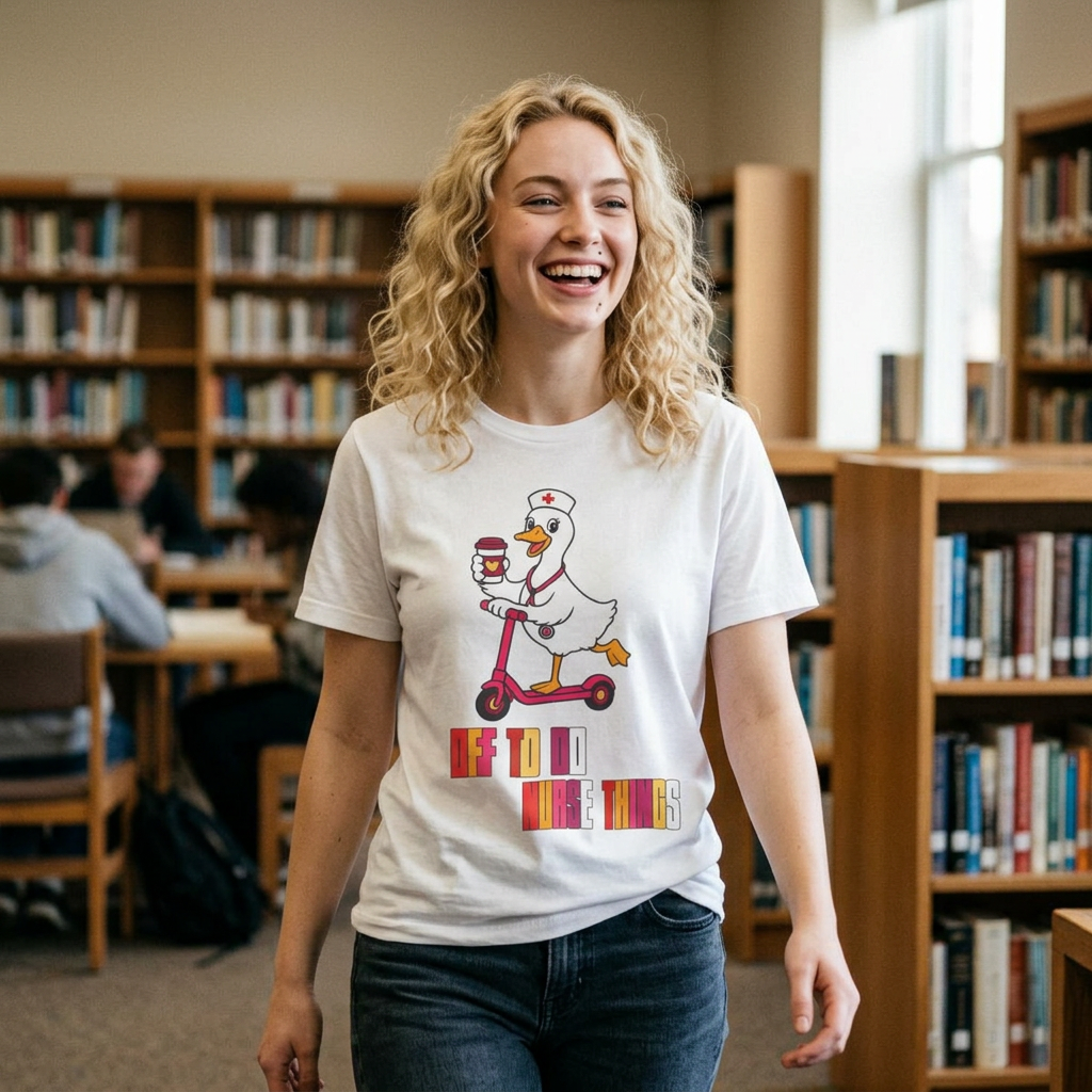 Off To Do Nurse Things Funny Goose Nurse T-Shirt | New Chapter Tees
