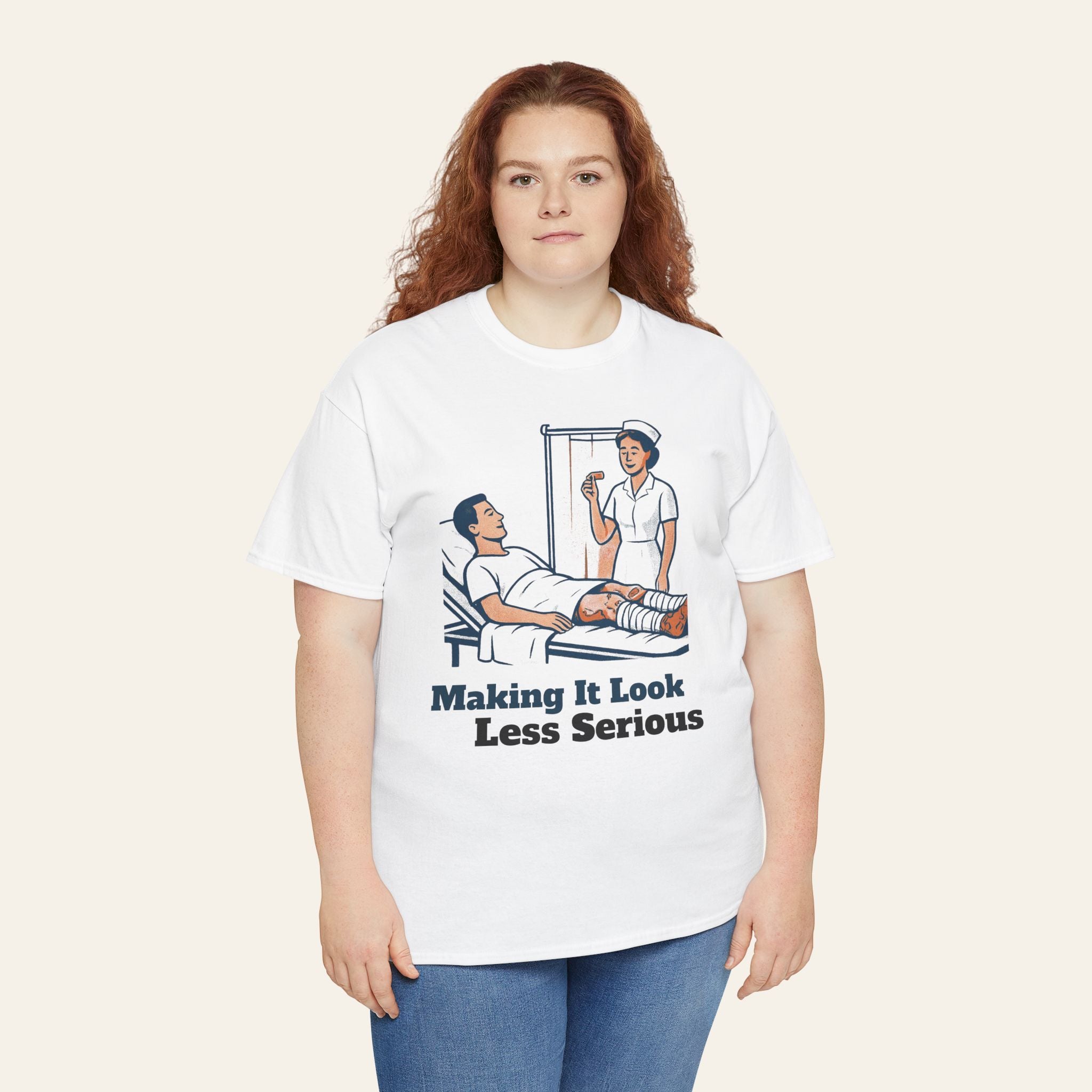 Nursing Tee - "Making It Look Less Serious" Retro Nurse Humor Shirt