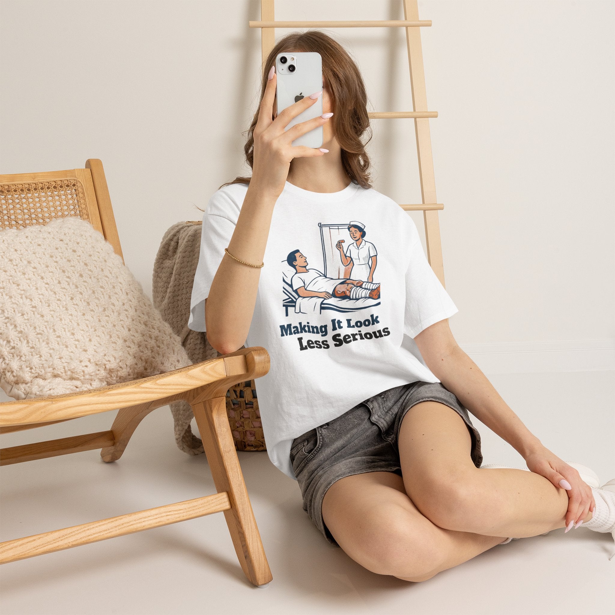 Nursing Tee - "Making It Look Less Serious" Retro Nurse Humor Shirt