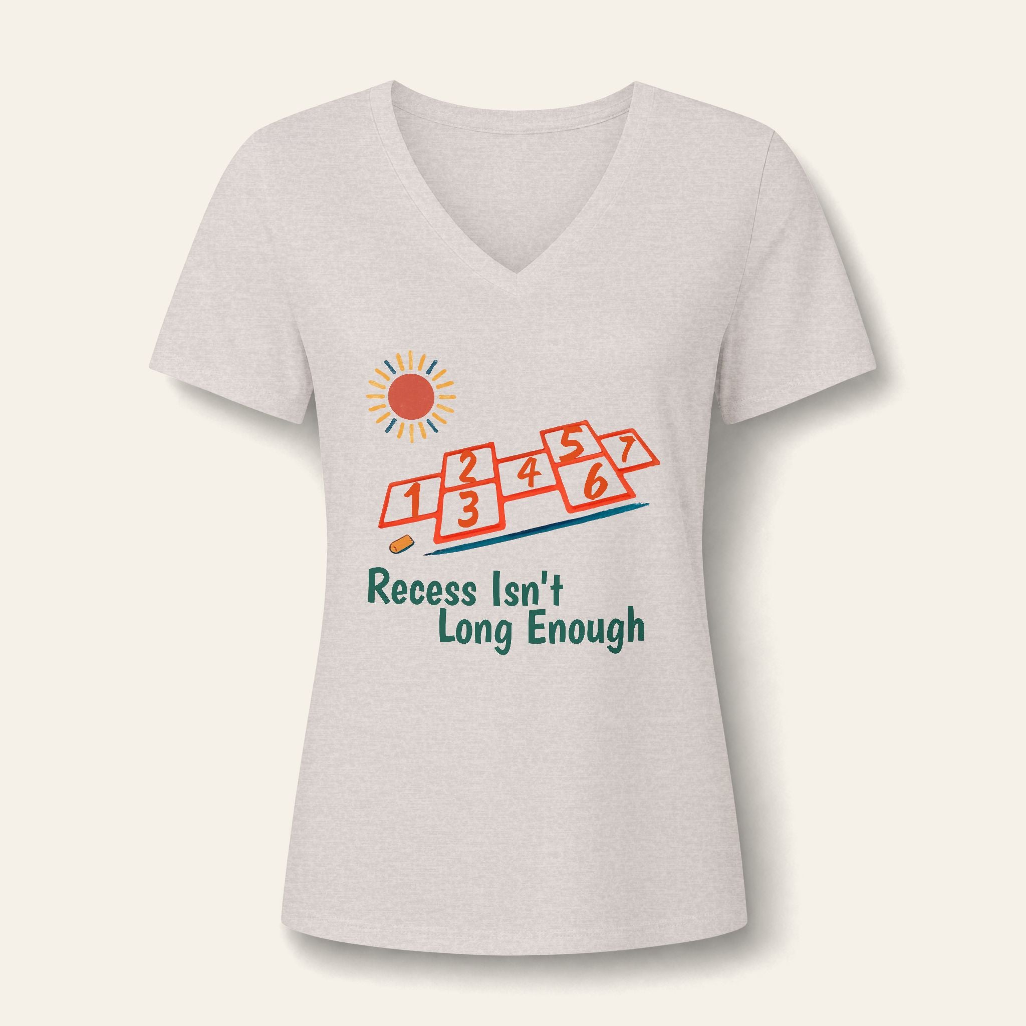 Recess Isn't Long Enough — Women's V-Neck Teacher T-Shirt | New Chapter Tees