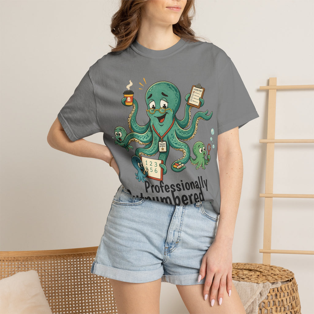 Professionally Outnumbered Daily — Premium Garment-Dyed Teacher T-Shirt | New Chapter Tees
