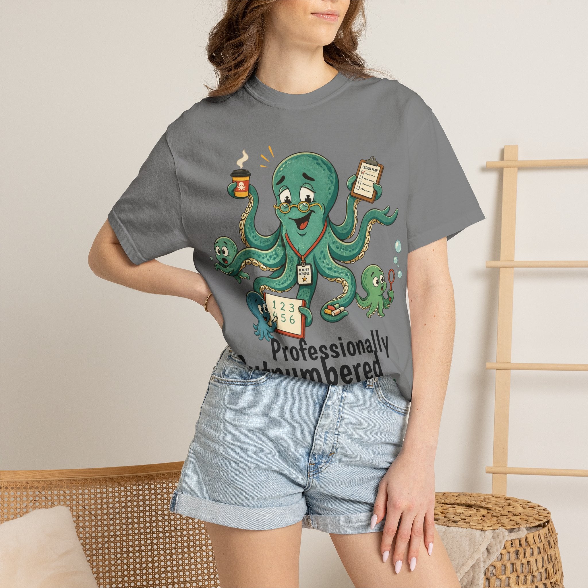 Professionally Outnumbered Daily — Premium Garment-Dyed Teacher T-Shirt | New Chapter Tees
