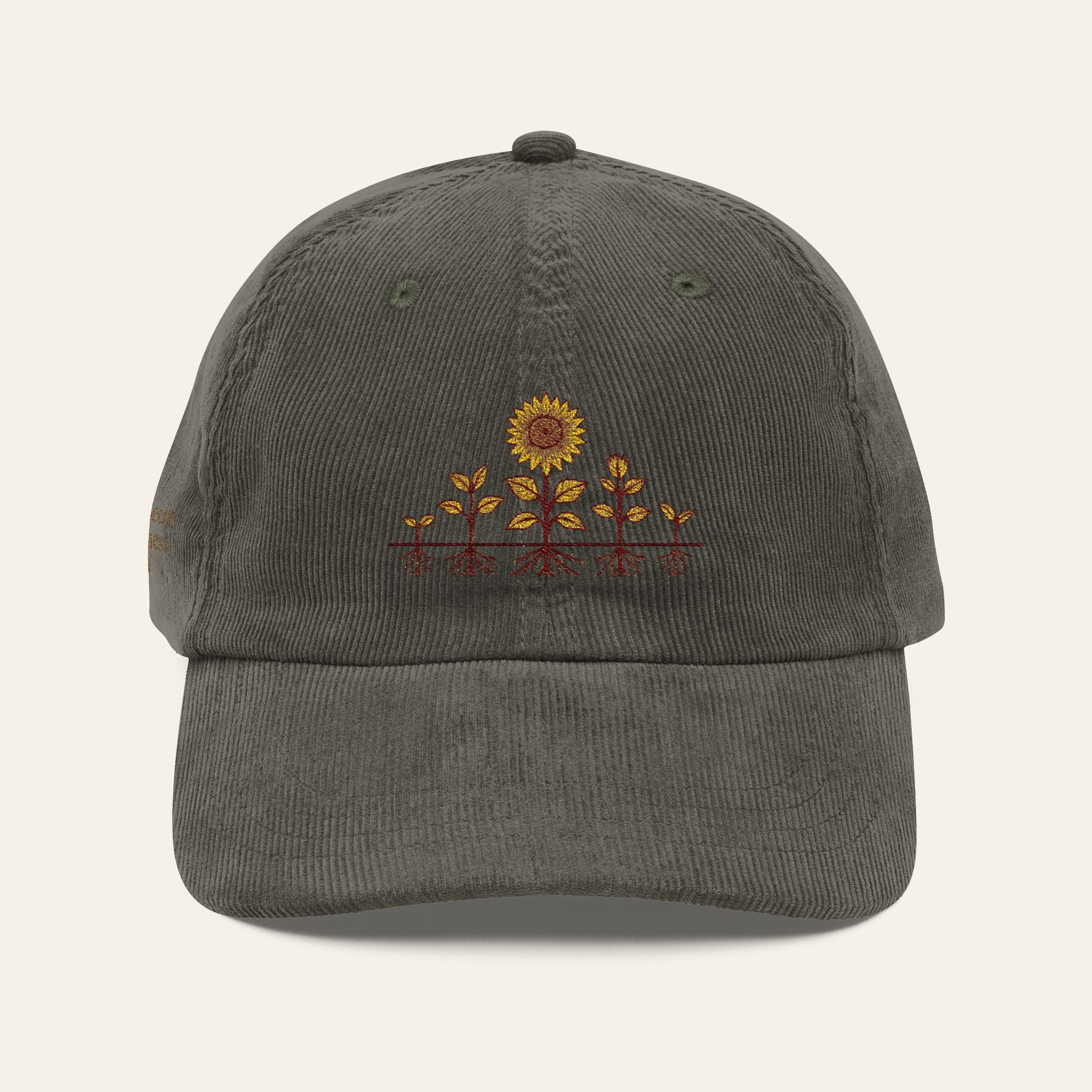 Teacher Hat — Planting Seeds Of Greatness Daily Embroidered Corduroy Cap | New Chapter Tees