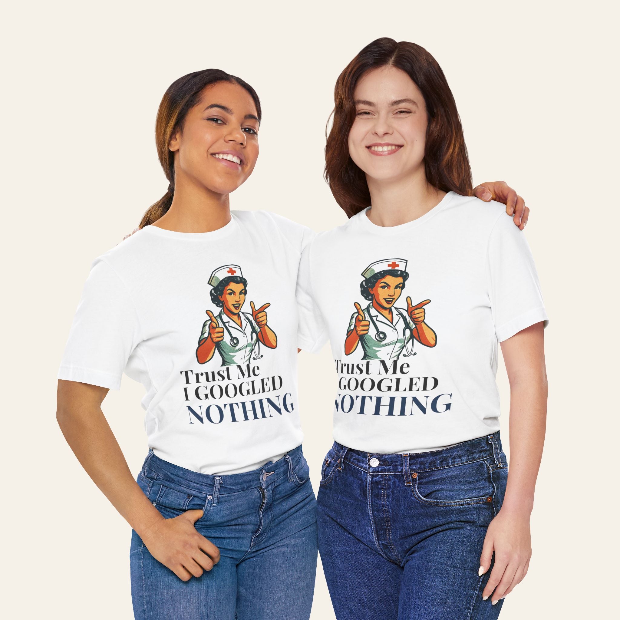Nurse Graphic Tee — "Trust Me I Googled Nothing" Vintage Medical Shirt — Funny NURSE T-Shirt | New Chapter Tees