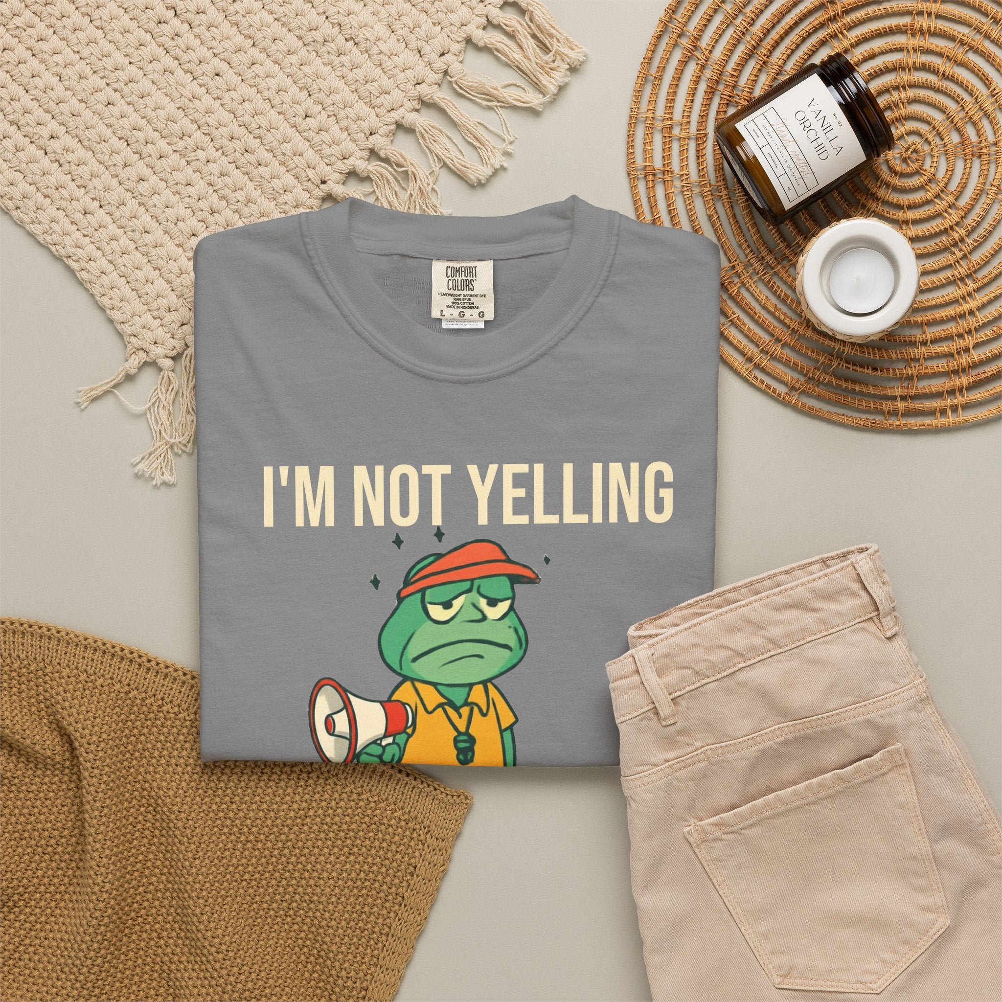 I'm Not Yelling That's Just How PE Teachers Talk — Premium Garment-Dyed Teacher T-Shirt | New Chapter Tees