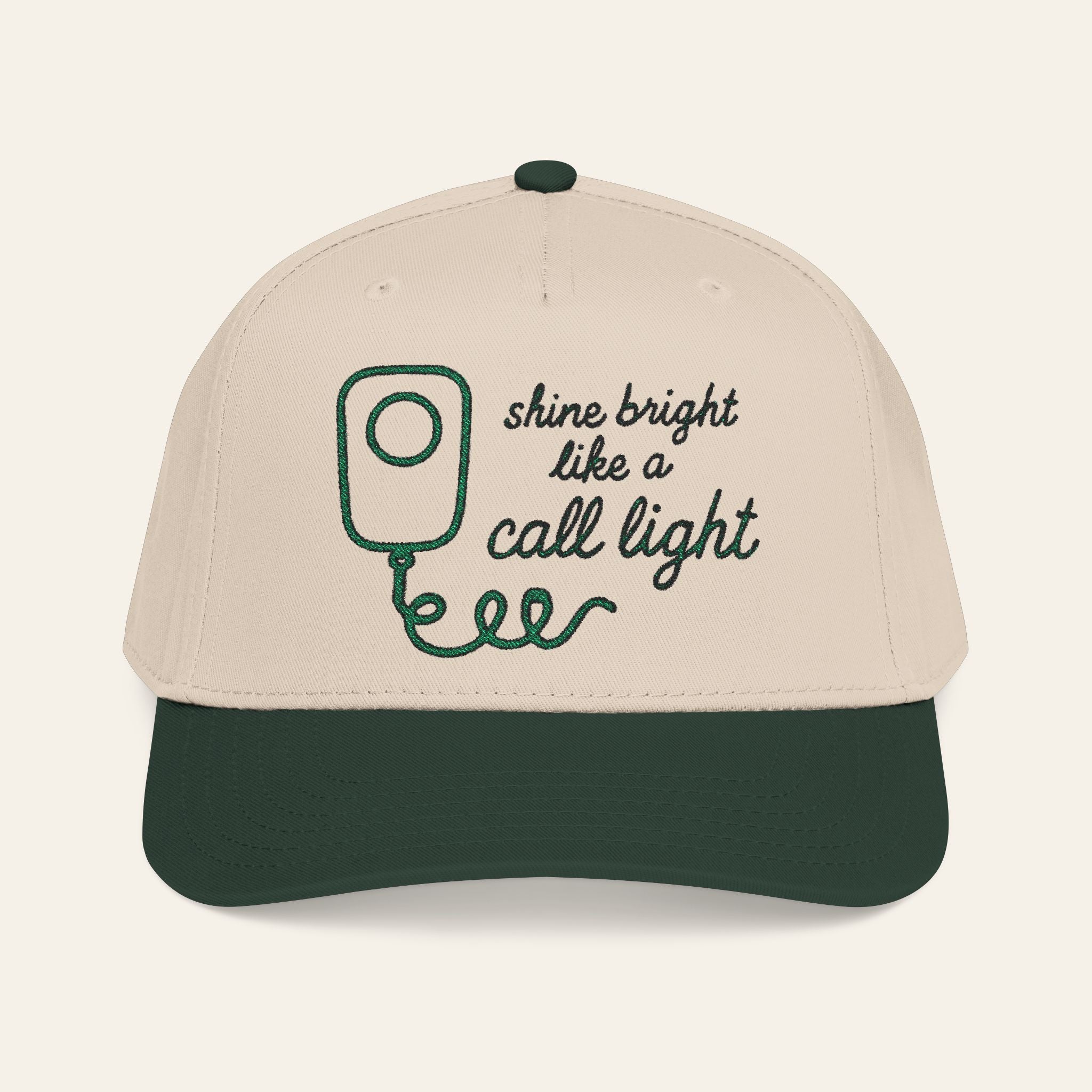 Funny Nurse Hat — Shine Bright Like A Call Light Embroidered Cap | New Chapter Tees