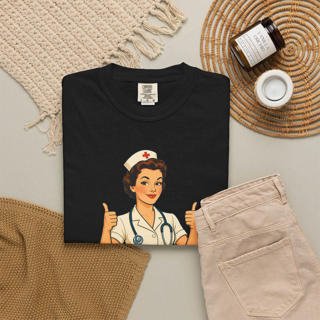 Trust Me I Googled Nothing — Premium Garment-Dyed Nurse T-Shirt | New Chapter Tees